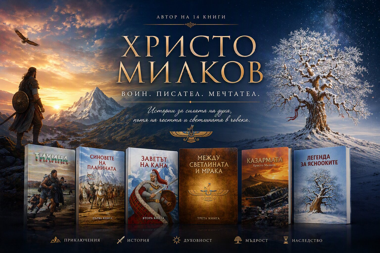 Христо Милков и избрани книги от творчеството на автора